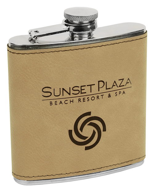 FSK615-18 - 6 oz. Laserable Leatherette Stainless Steel Flask