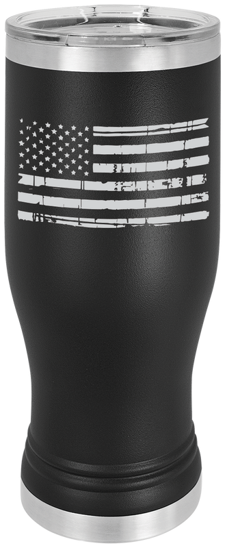 AQD-LSR-DW-PILSNER-20-BLK; Black Pilsner 20oz Tumbler with Clear Lid