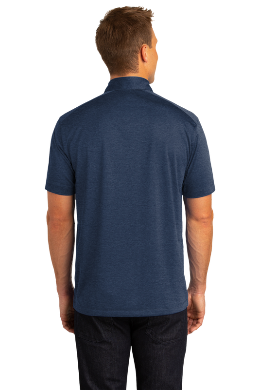 AQD-K574-EMB-BT-OPS: (Boat OPS Only) Mens Digi Navy Heather Performance Polo 