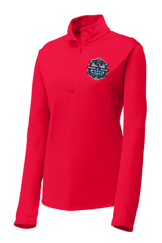 WHG-LST357-EMB: Ladies 1/4 Zip Sweatshirt - Light Weight