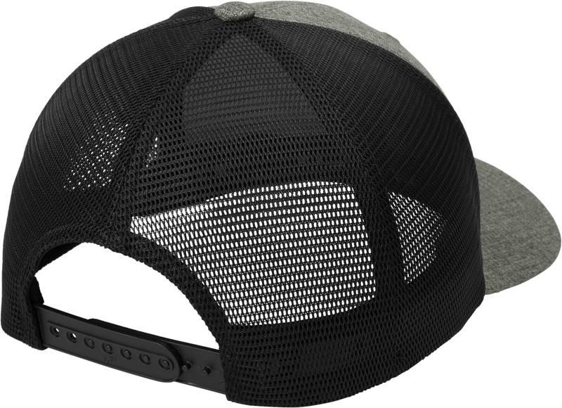 AQD-C110-HTR-GPH-BLK-EMB: Flexfit 110 Heather Graphite/Black Mesh Cap w/Snap Back