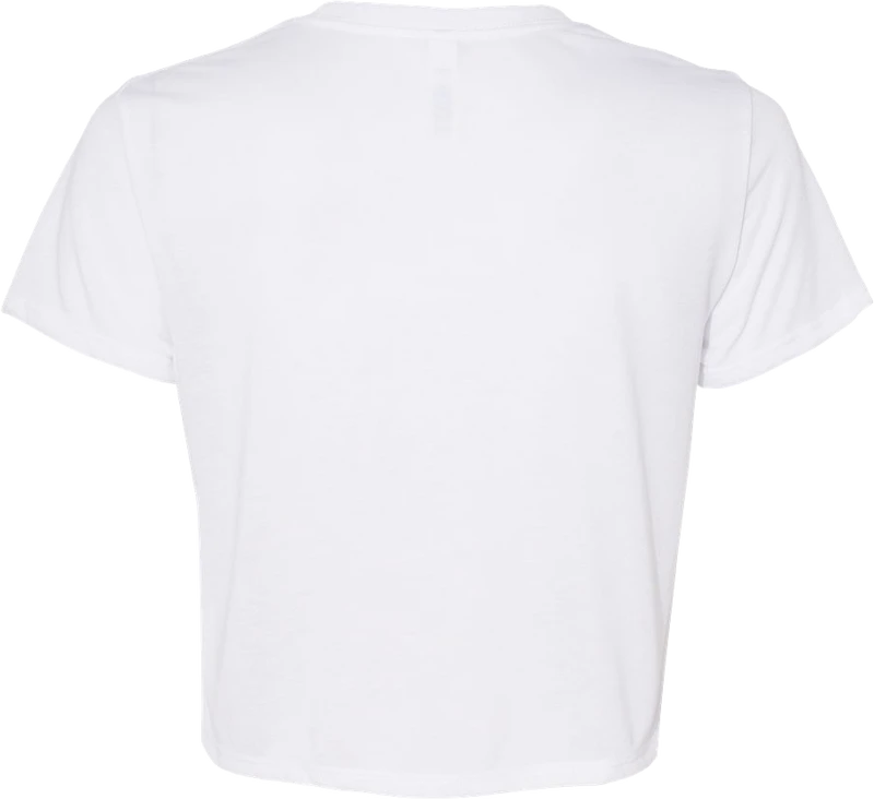 AQD-BC8882-WHT-SCR: White Women’s Flowy Cropped Tee