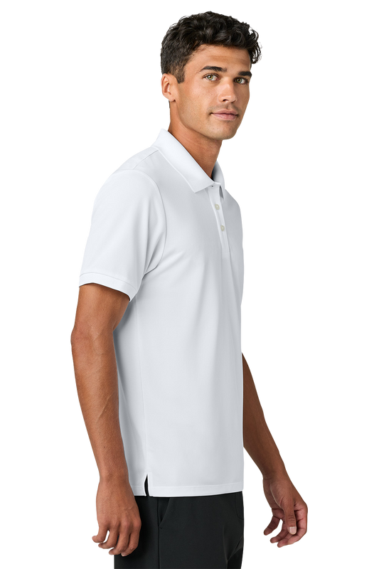 AQD-MM1030-WHT-EMB: Men's White Everyday Performance Polo