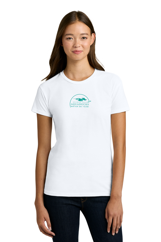 AQD-NL3910-WHT-SCR: White Women's Cotton Relaxed Tee