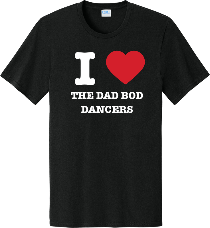 AQD-PC43-BLK-SCR: Men's Black "Dad Bod" Tee
