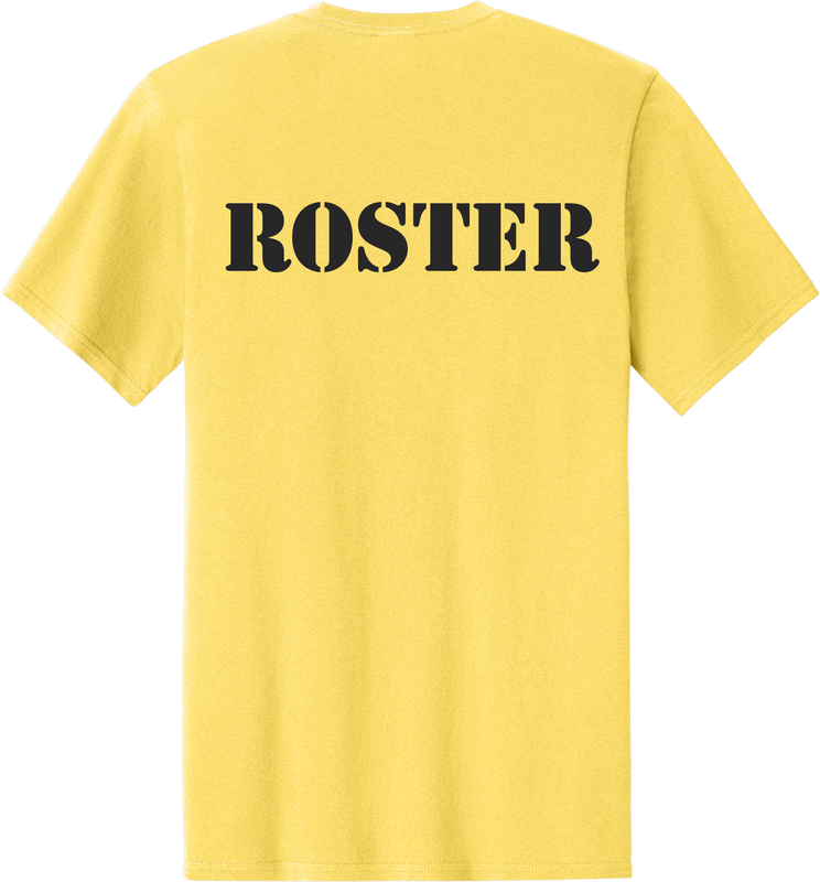 AQD-PC43Y-YLW-CD-SCR: Youth Yellow "Classic Duck" with Back Roster Tee