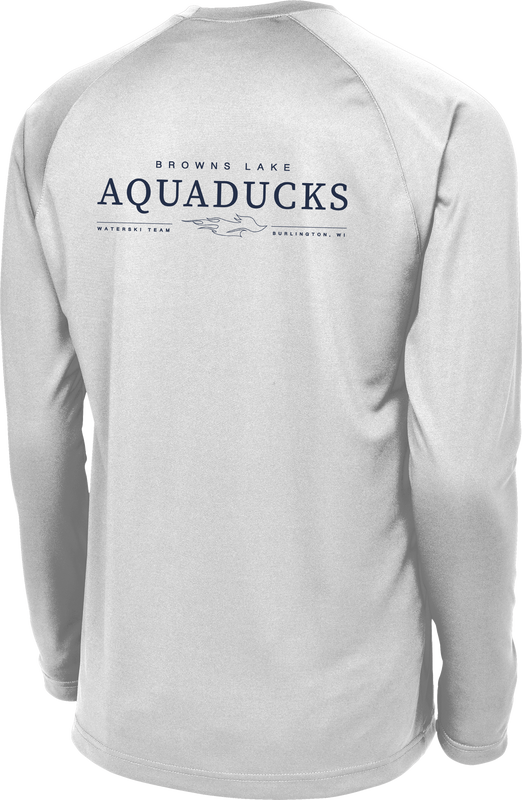 AQD-T473LS-SCR-SLVR-SCR: Silver Long Sleeve Dry Zone Raglan T-Shirt