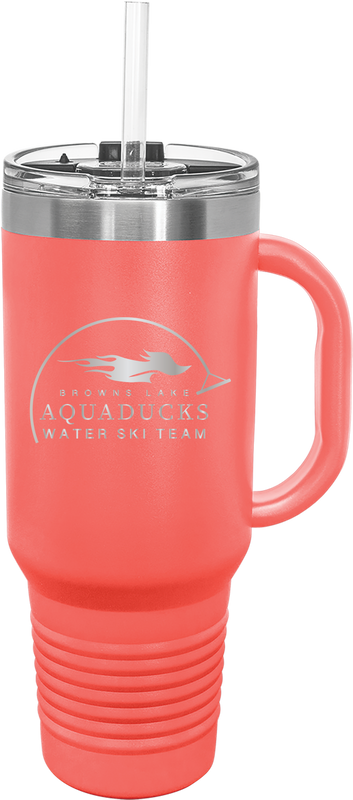 AQD-LTM74-LSR: 40 oz. Travel Mug with Snap Lid & Straw