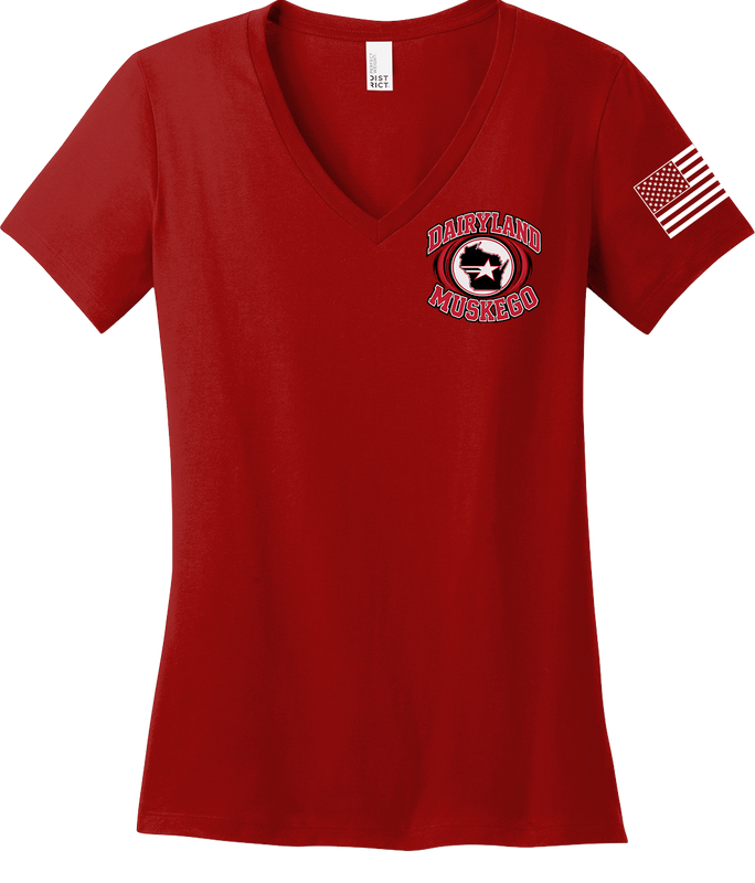 DBUS-DM1117L-DTF-MLTI: Women’s Perfect Weight V-Neck Tee