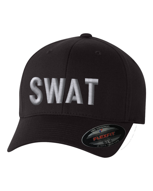"SWAT" in Teardrop Grey on Black