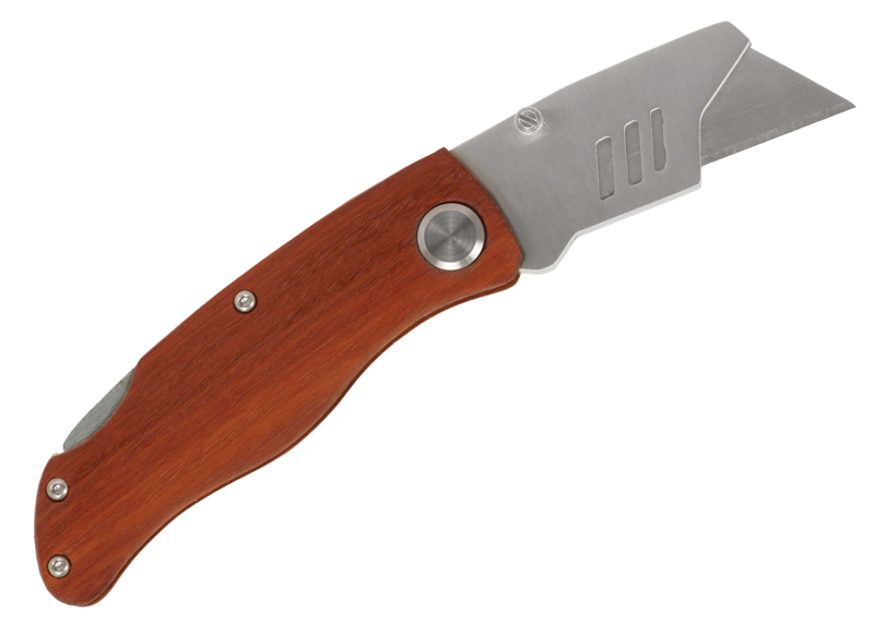 Knf-Sgl-4-Utl - 4" Wood Handle Utility Knife