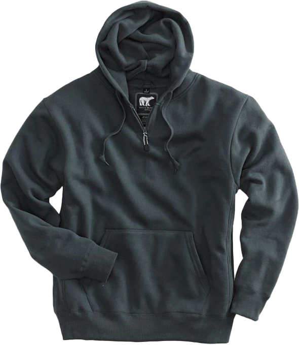 WB-1000: 11 oz Heavyweight Quarter Zip Hoodie by White Bear Clothing Co.