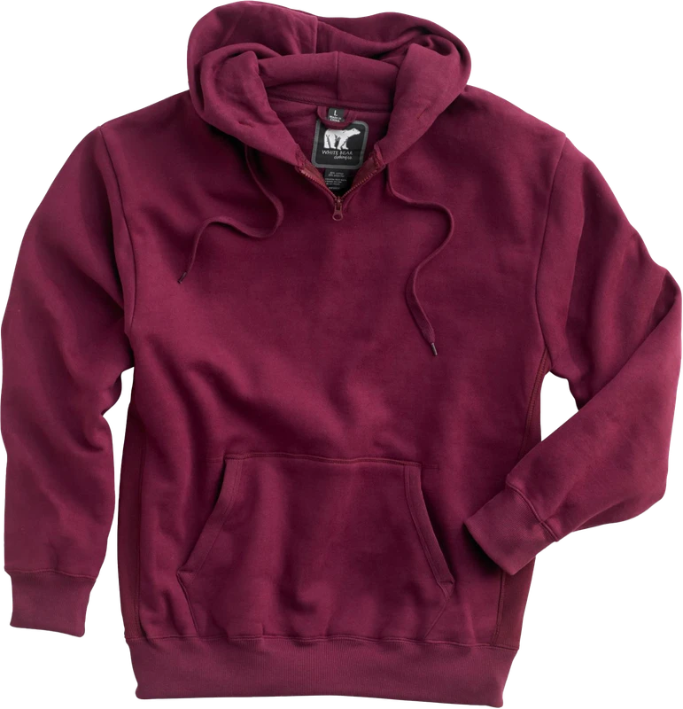 WB-1000: 11 oz Heavyweight Quarter Zip Hoodie by White Bear Clothing Co.