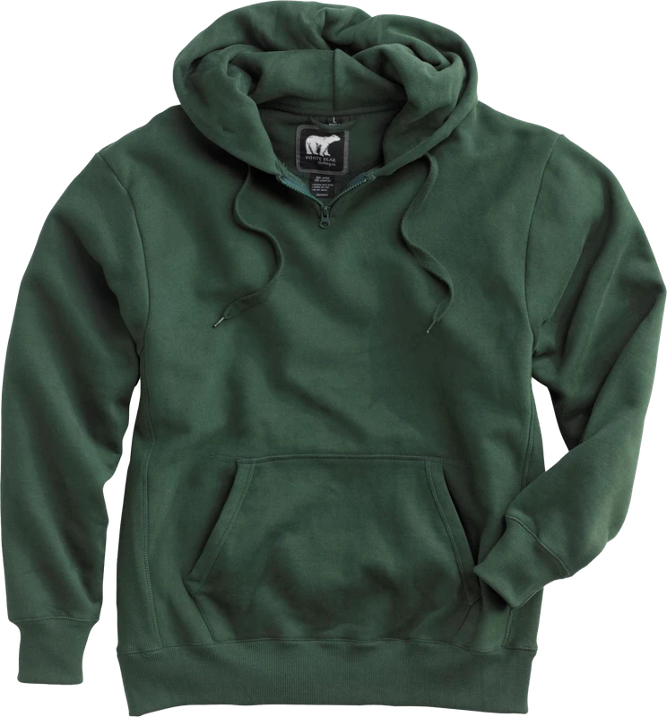 WB-1000: 11 oz Heavyweight Quarter Zip Hoodie by White Bear Clothing Co.