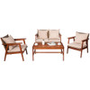 Acacia Wood and Rattan 4-Piece Patio Furniture Set product image