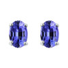 925 Sterling Silver 2 ct. Glass Tanzanite Round Stud Earrings product image