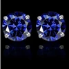 Round Yellow and White Gold Tanzanite Stud Earrings (2-Pair) product image