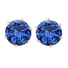 Round Yellow and White Gold Tanzanite Stud Earrings (2-Pair) product image