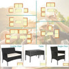 Rattan 4-Piece Patio Furniture with Glass Top Table product image