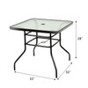 Square 32'' Steel Frame Tempered Glass Top Patio Table product image
