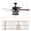 52-Inch 3-Speed Crystal Ceiling Fan with Remote product image