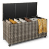 96-Gallon PE Wicker Outdoor Storage Box with 4 Wheels product image