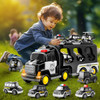 TEMI Police Truck Toys 7-in-1 Friction Power Emergency Vehicle Police Car Toy Carrier Truck Toys for Kids Ages 3+ product image