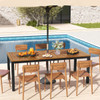 8-Person Outdoor 79-Inch Acacia Wood Patio Table with Umbrella Hole product image