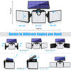 Solar Motion Sensor Light 266 LED Waterproof Luces with 3 Adjutable Head Wide Angle for Outside Garage Yard Patio product image