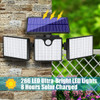 Solar Motion Sensor Light 266 LED Waterproof Luces with 3 Adjutable Head Wide Angle for Outside Garage Yard Patio product image