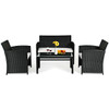 Costway 4-Piece Rattan Patio Cushioned Sofa and Table Set product image