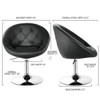 Adjustable PU Leather Swivel Chair with Round Tufted Back product image