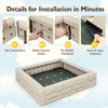 Kids' 2-in-1 HDPE Sandbox with Cover & Bottom Liner product image