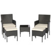 5-Piece Outdoor Wicker Sofa Set with Coffee Table & 2 Ottomans product image