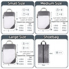 4 pcs Pack  Travel Luggage Compression Bags - Lightweight, Dustproof, and Versatile Storage Organizers Color Black product image