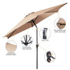 Beige 9-ft or 10-ft 6-Rib Outdoor Tilt Umbrella with Crank product image