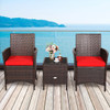 Rattan Wicker Outdoor 3-Piece Table and Chair Set product image