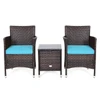 Rattan Wicker Outdoor 3-Piece Table and Chair Set product image