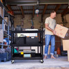 3-Tier Utility Cart with Steel Frame and Four Wheels product image