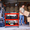 3-Tier Utility Cart with Steel Frame and Four Wheels product image