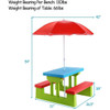Costway Honeyjoy Kids Picnic Table Set with Umbrella product image