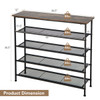 Industrial Adjustable 5-Tier Metal Shoe Rack with 4 Shelves product image
