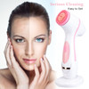 Electric Cleansing Face Brush Ultrasonic Skin Care Tool Silicone Facial Brush Skin Face Cleansing Face Massager Instrument(Pink) product image