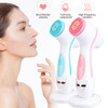 Electric Cleansing Face Brush Ultrasonic Skin Care Tool Silicone Facial Brush Skin Face Cleansing Face Massager Instrument(Blue) product image