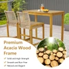 Rattan Patio Wood Barstools Dining Chairs with Backrest (Set of 2) product image