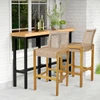 Rattan Patio Wood Barstools Dining Chairs with Backrest (Set of 2) product image