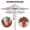 Goplus 9.5 ft Patio Rope Pulley Wooden Umbrella product image
