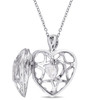 White Topaz Heart Locket with 18" Chain product image