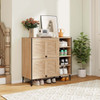 Rustic Shoe Cabinet with Flip-up See-through Doors & Adjustable Shelves product image