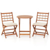 3-Piece Acacia Wood Patio Bistro Set with Table and Chairs product image